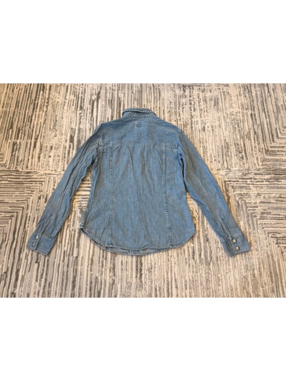 Calvin Klein Jeans women's large blue snap button down denim shirt - Picture 5 of 7